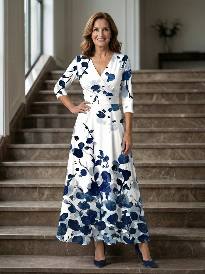 Robe Midi Croisée à Col Celine