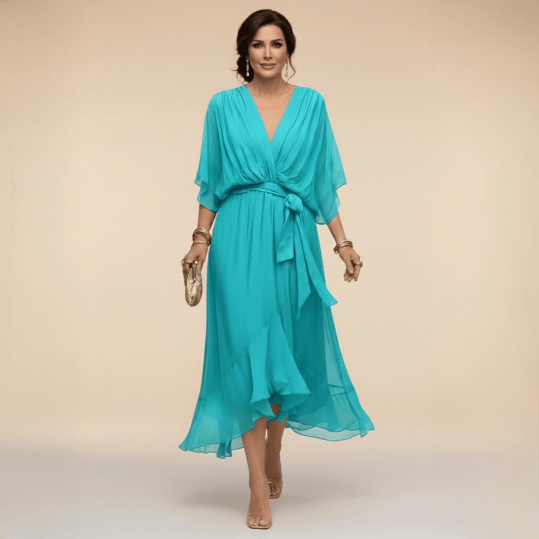 Laura™ | Robe en chiffon à décolleté en V
