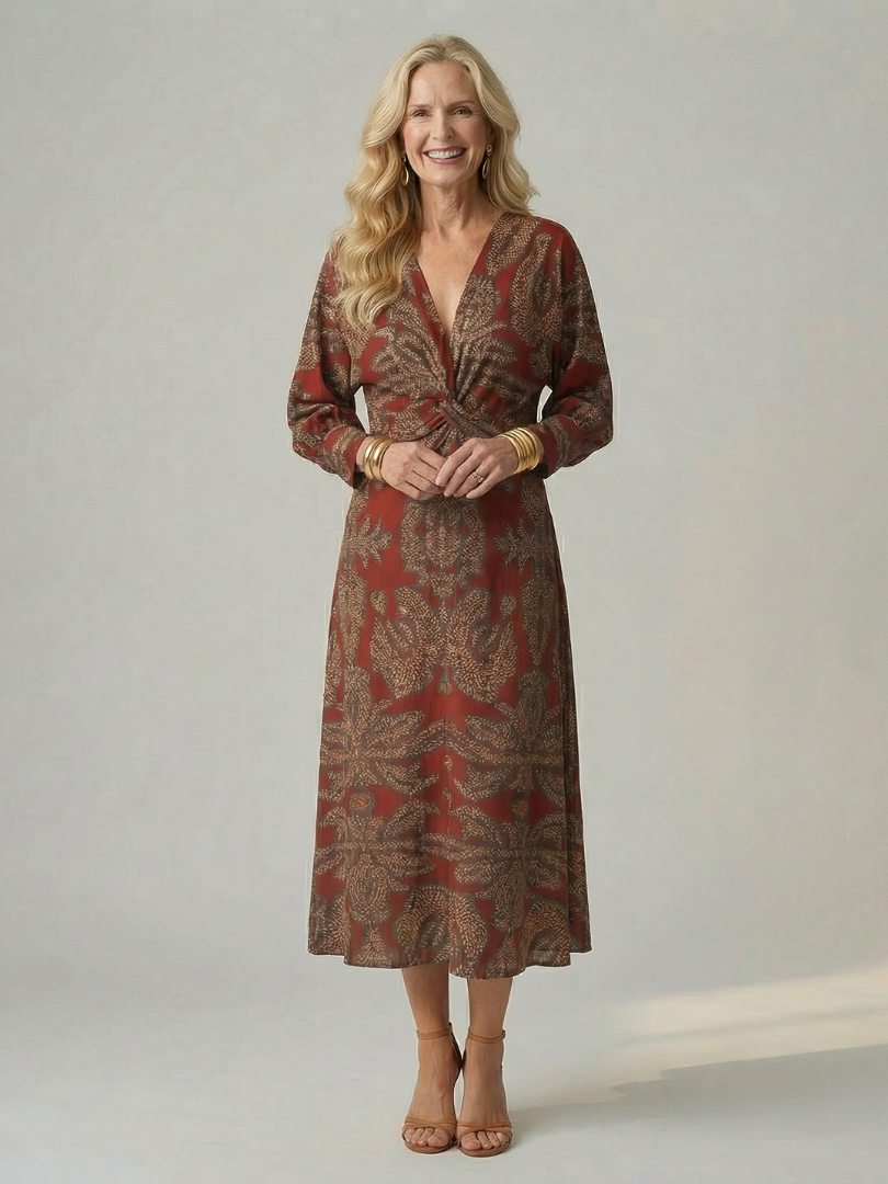 Robe Midi Wrap Naturelle Lune