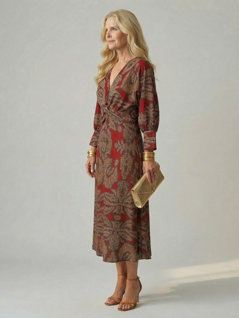 Robe Midi Wrap Naturelle Lune