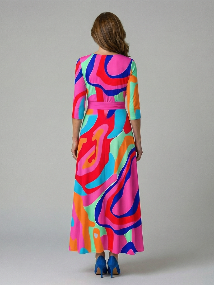 Robe Midi Croisée à Col Celine