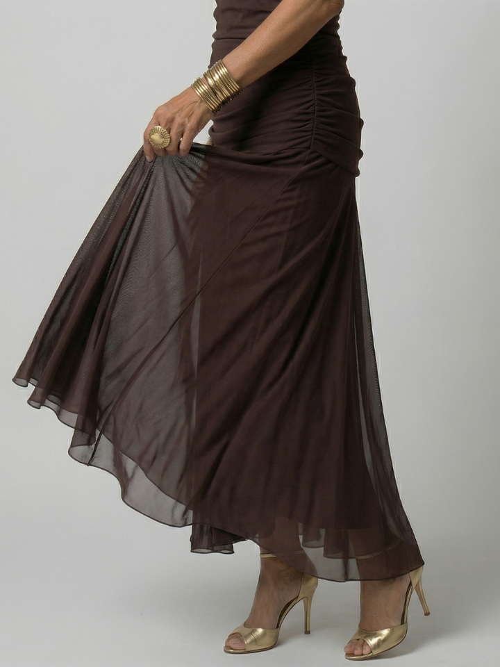 Robe Midi Décontractée à Épaules Dénudées Calen