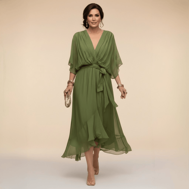 Laura™ | Robe en chiffon à décolleté en V