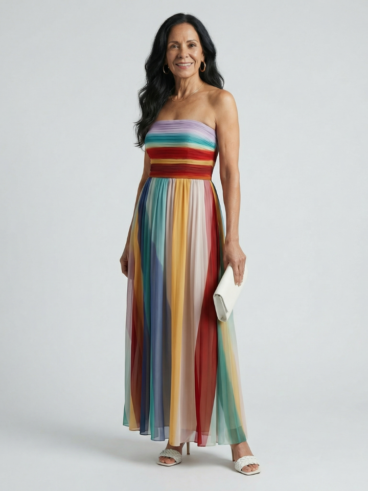 Robe Maxi à Rayures Légères Sereine