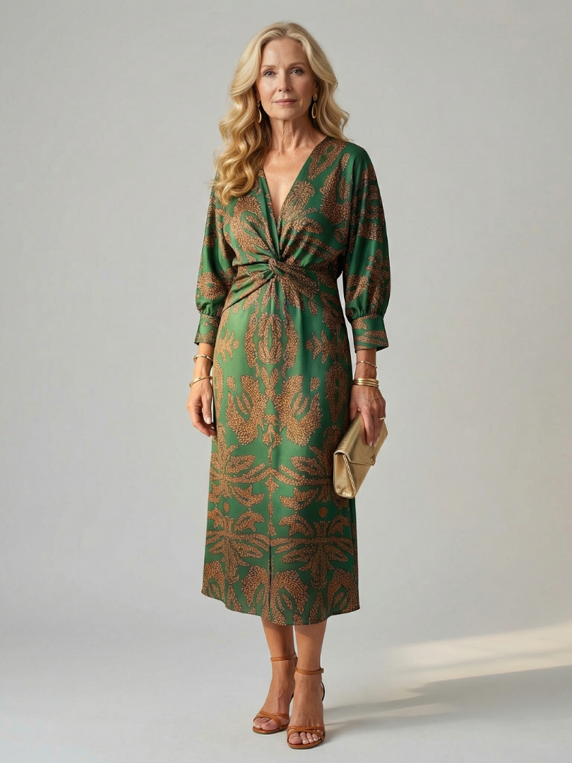 Robe Midi Wrap Naturelle Lune