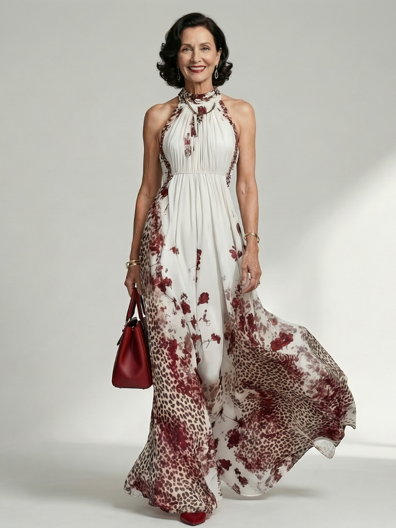 Robe Maxi Plissée Blanche Orlune