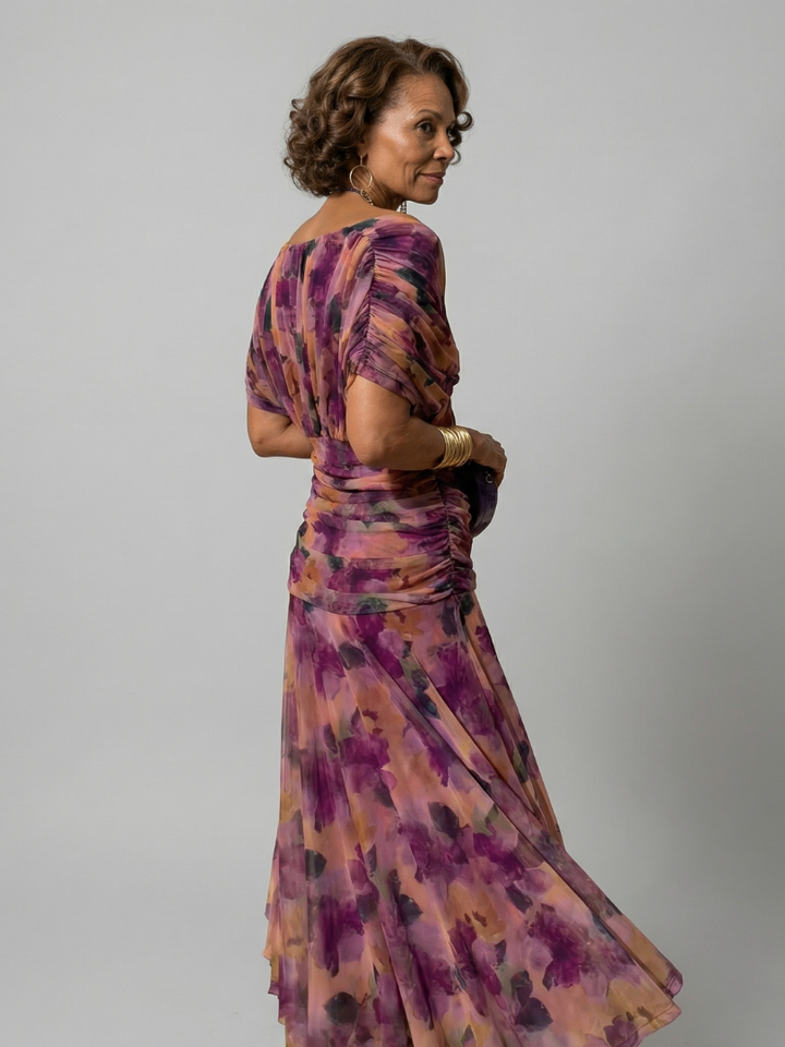 Robe Midi Décontractée à Épaules Dénudées Calen