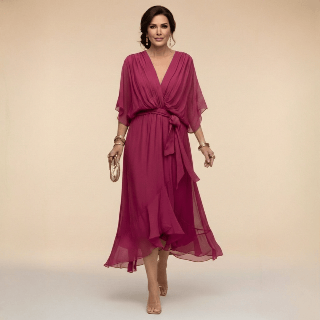 Laura™ | Robe en chiffon à décolleté en V