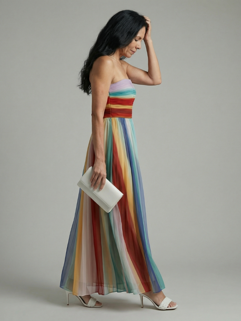 Robe Maxi à Rayures Légères Sereine