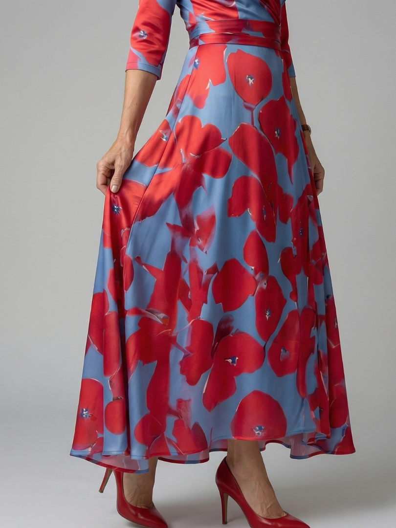 Robe Midi Croisée à Col Celine