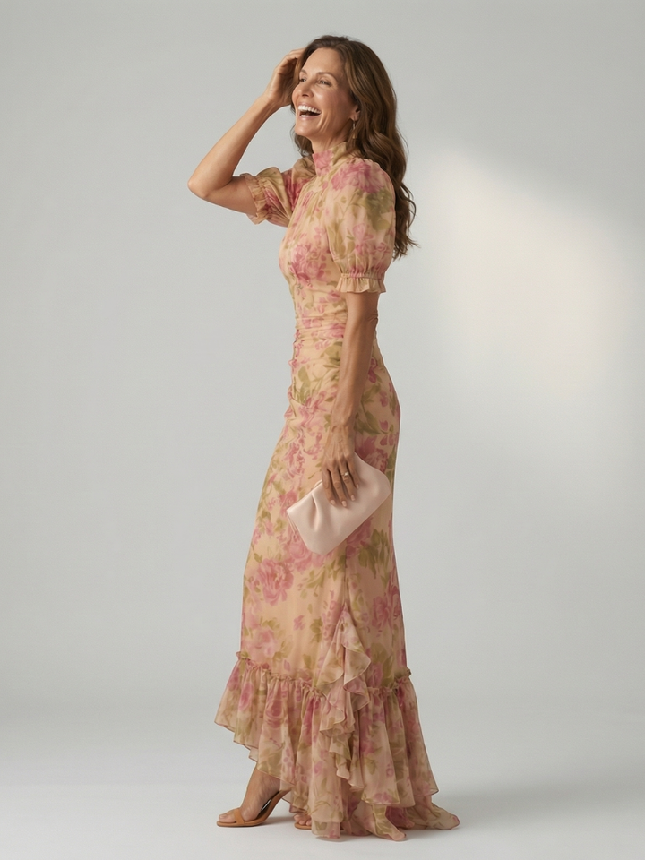 Robe Maxi à Col Montant Doux Vianne