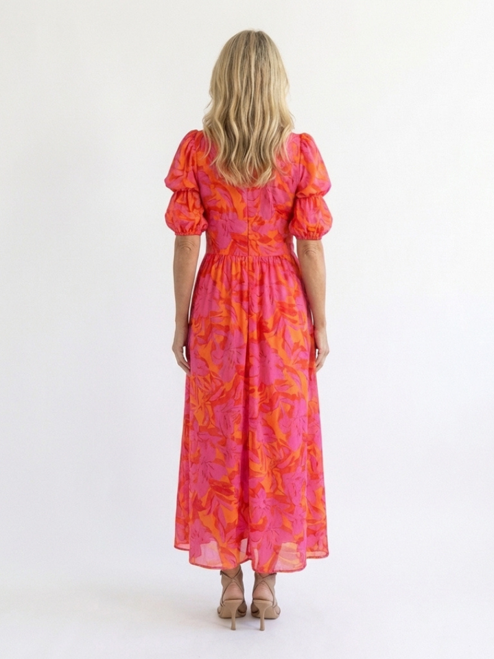Robe Midi à Manches Bouffantes Willow