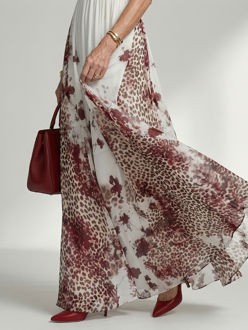 Robe Maxi Plissée Blanche Orlune