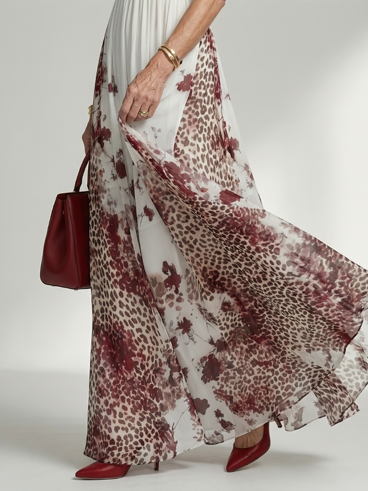Robe Maxi Plissée Blanche Orlune