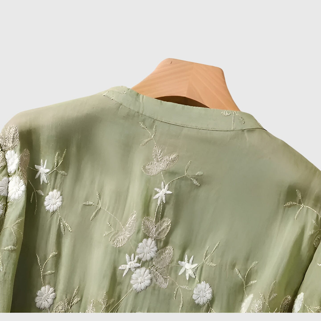 Nellie | Haut Élégant avec Fleurs Brodées