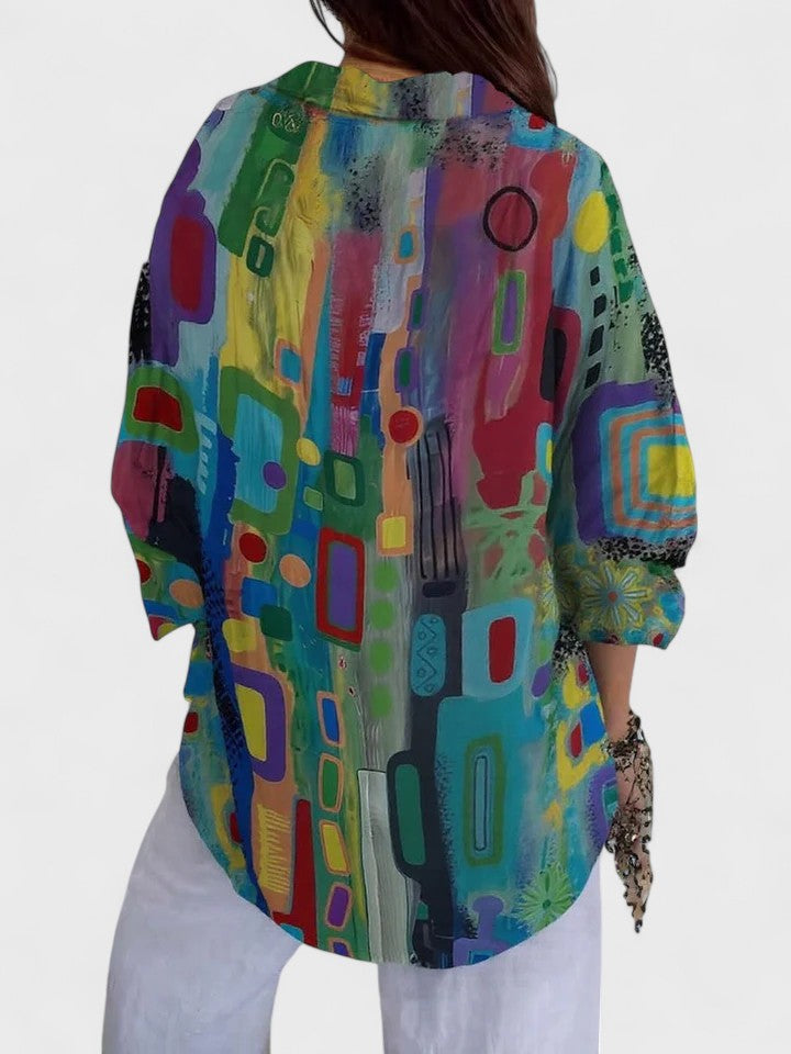 Rose | Blouse Élégante à Motif Géométrique