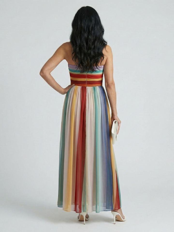 Robe Maxi à Rayures Légères Sereine