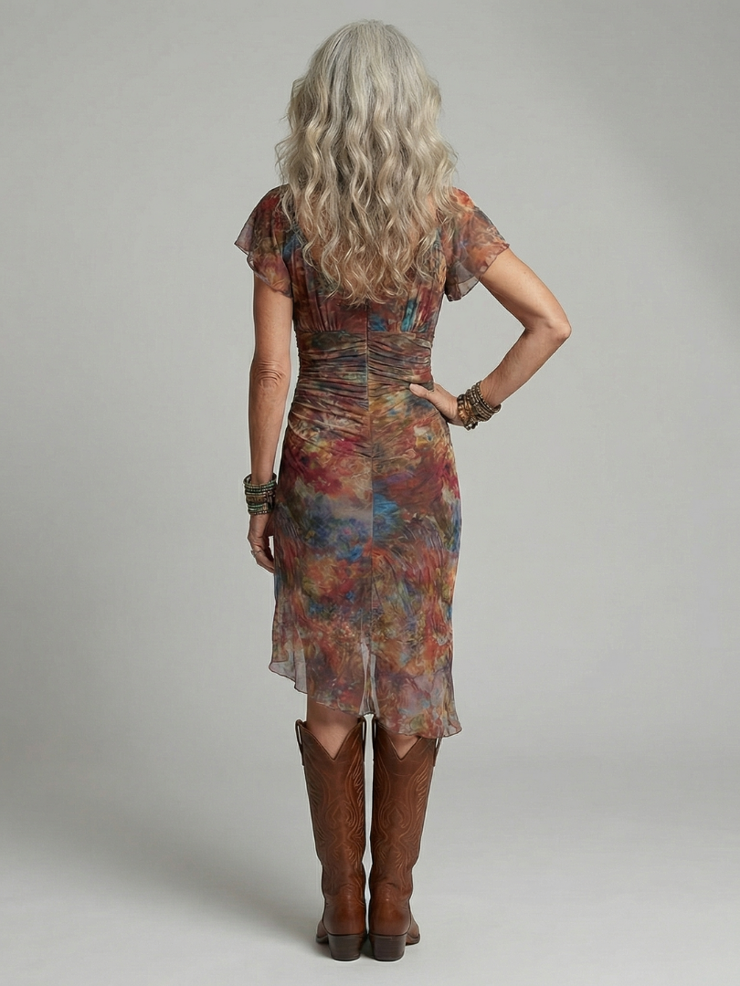 Robe Midi Halter Silencieuse Aeris