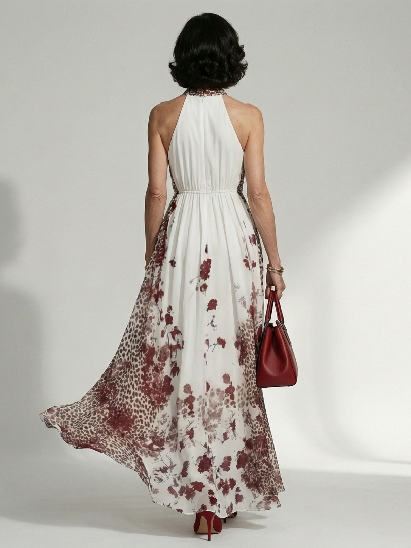 Robe Maxi Plissée Blanche Orlune