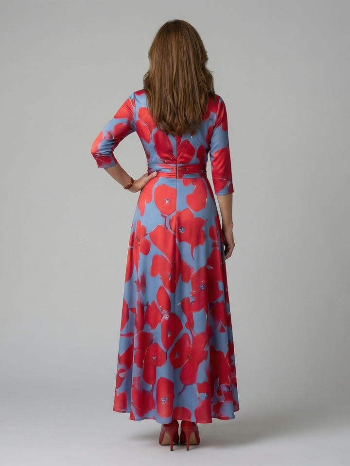 Robe Midi Croisée à Col Celine
