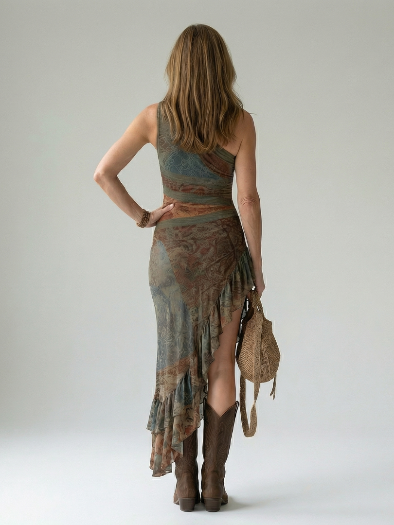 Robe Midi Drapée Silencieuse Zalia