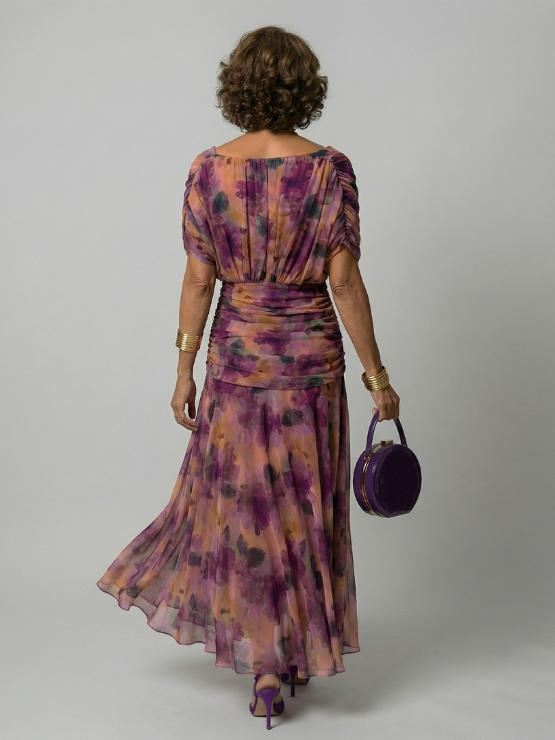Robe Midi Décontractée à Épaules Dénudées Calen