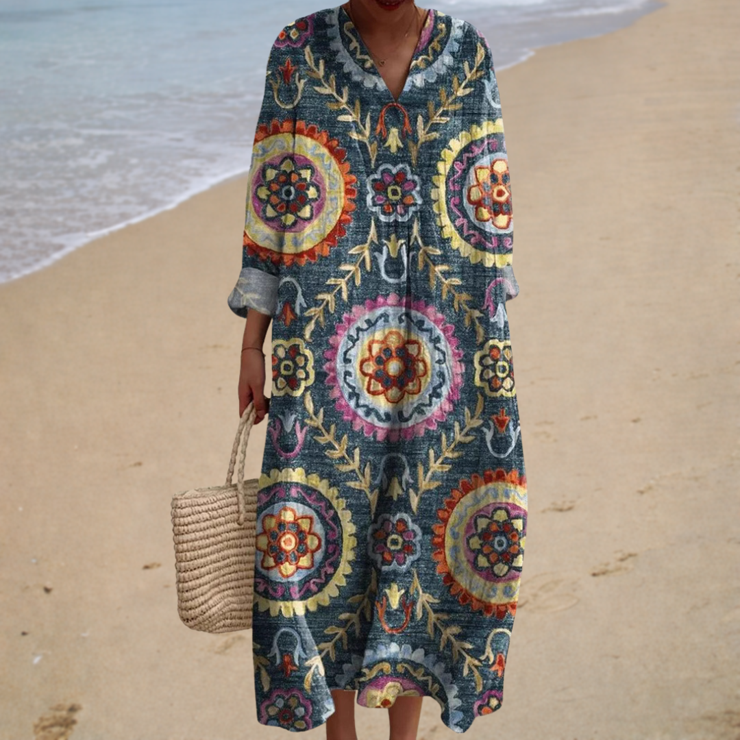 Gabrielle | Robe Longue Motifs Bohèmes