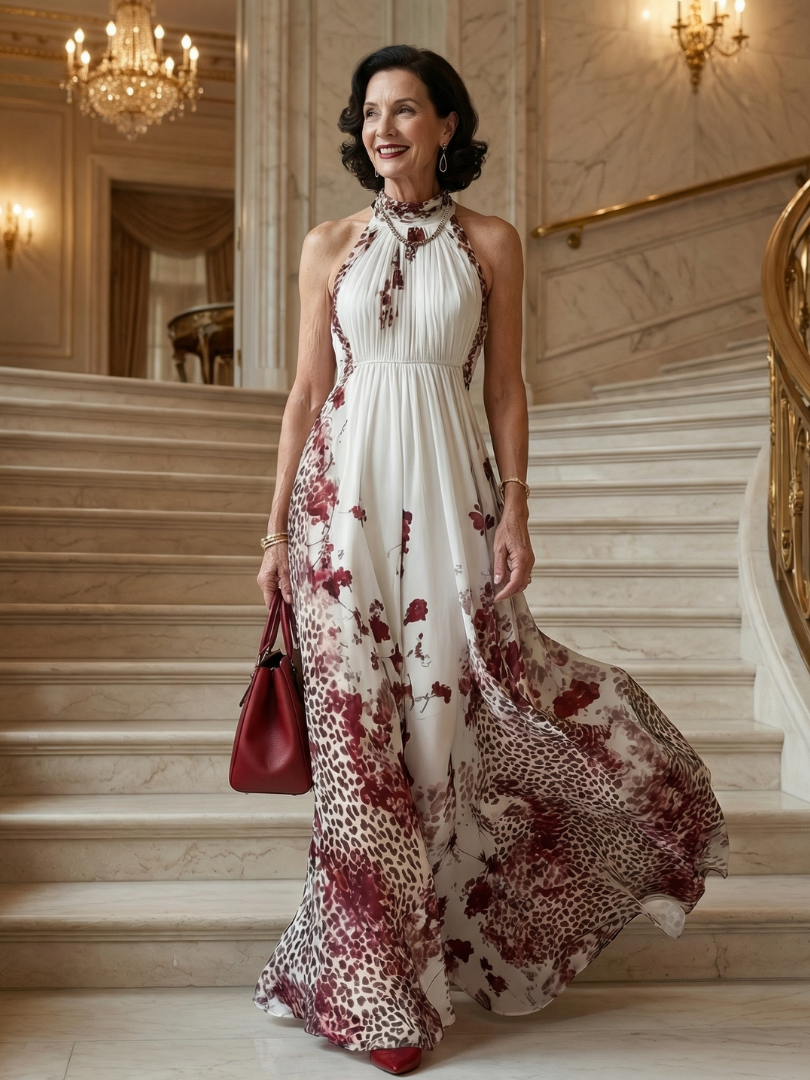 Robe Maxi Plissée Blanche Orlune