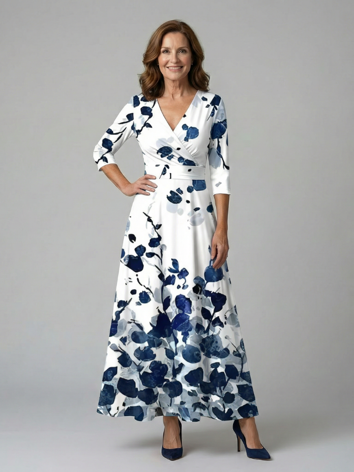 Robe Midi Croisée à Col Celine
