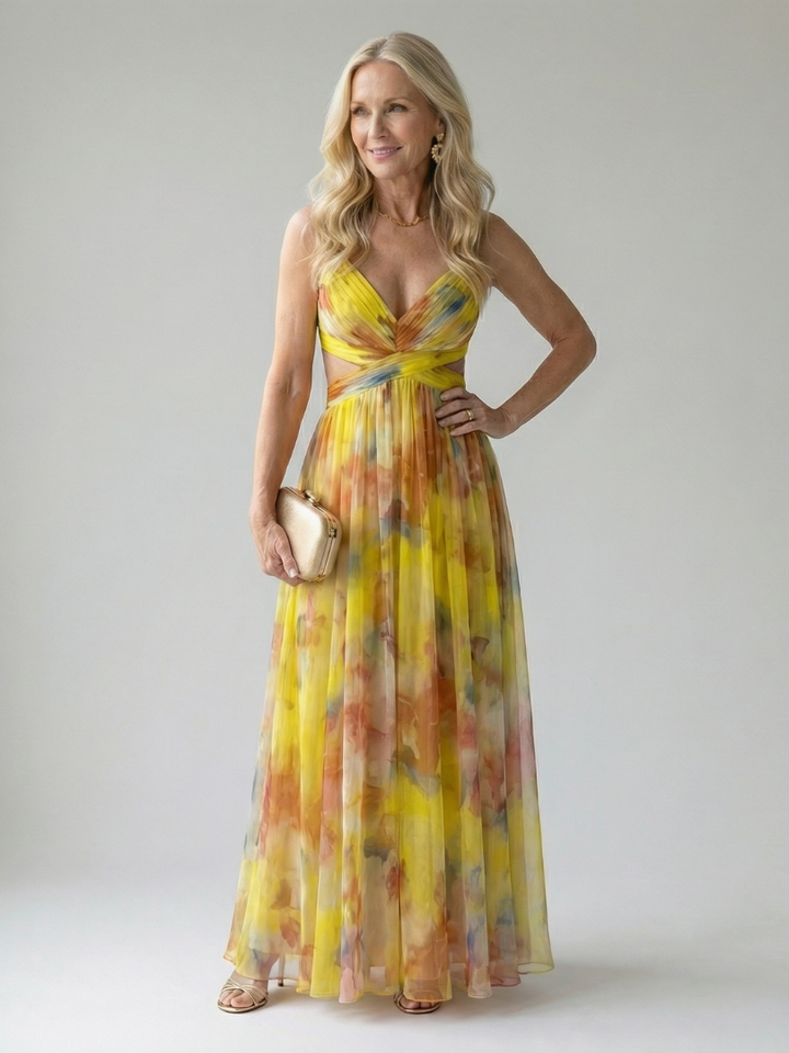 Robe Maxi à Enveloppe Douce Isel