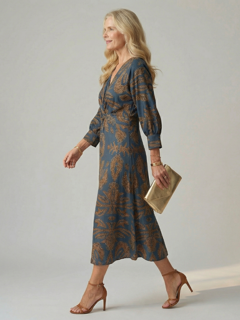 Robe Midi Wrap Naturelle Lune