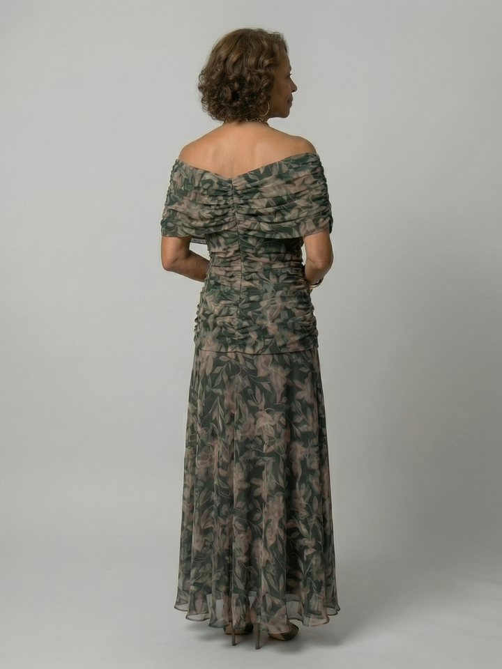 Robe Midi Décontractée à Épaules Dénudées Calen