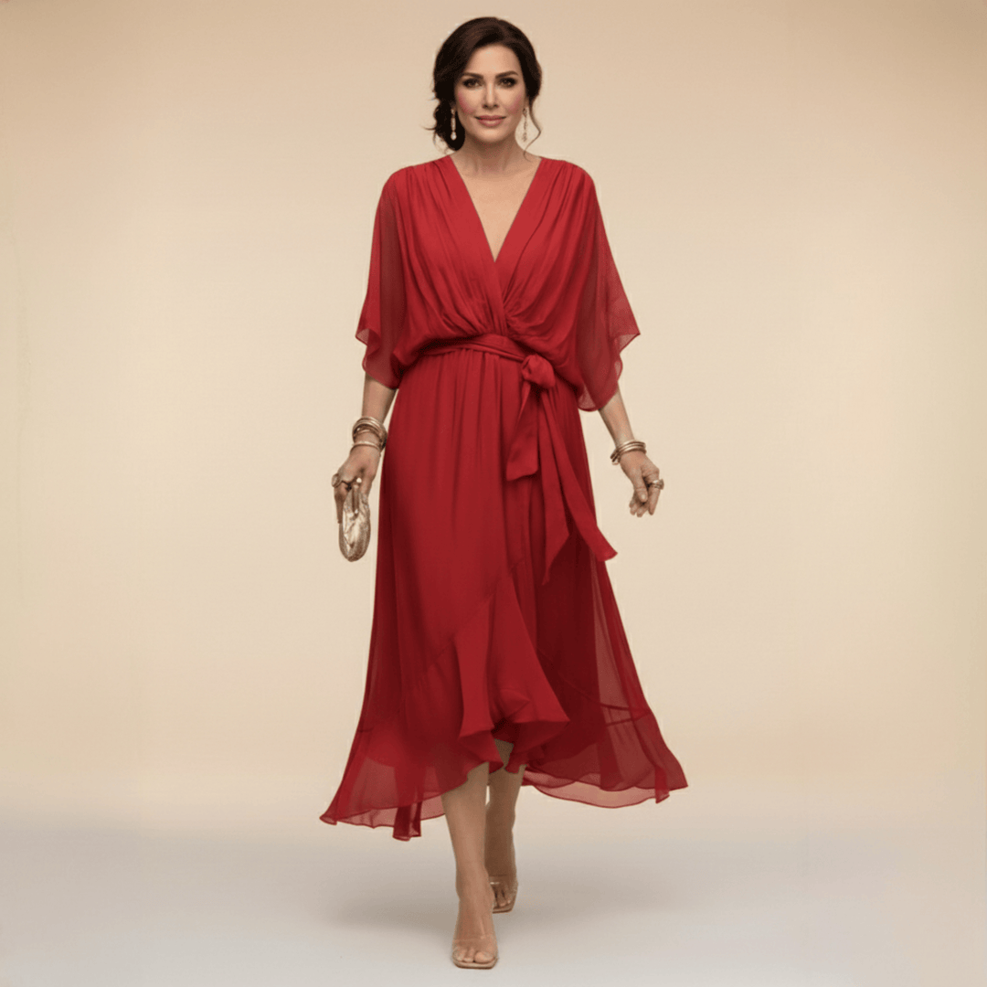 Laura™ | Robe en chiffon à décolleté en V