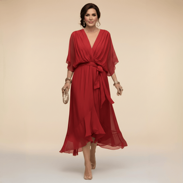 Laura™ | Robe en chiffon à décolleté en V