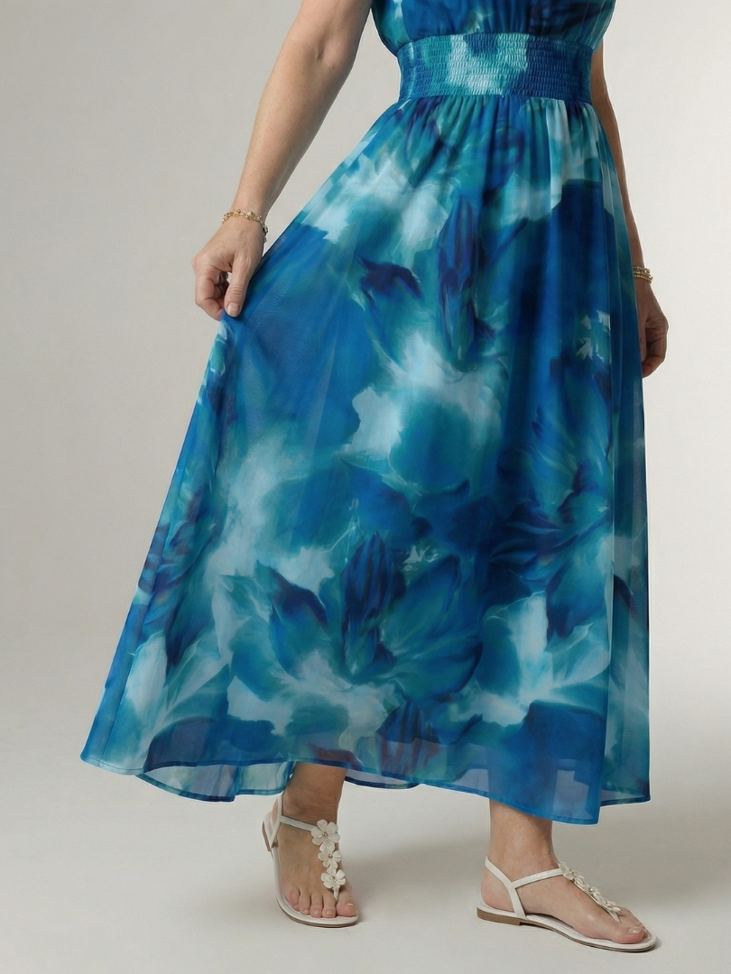 Robe Midi à Encolure Halter Froncée Sylin