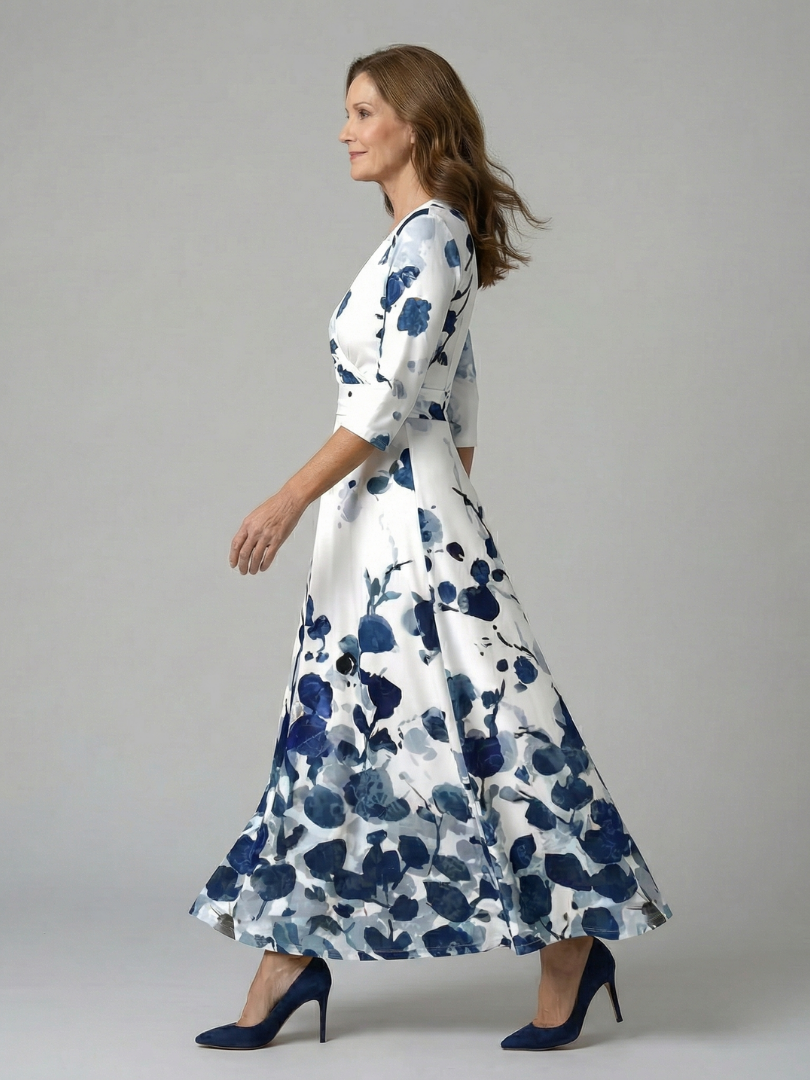 Robe Midi Croisée à Col Celine