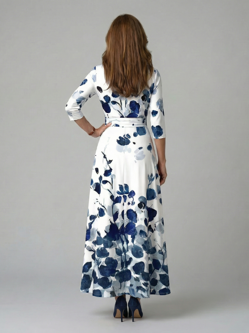 Robe Midi Croisée à Col Celine