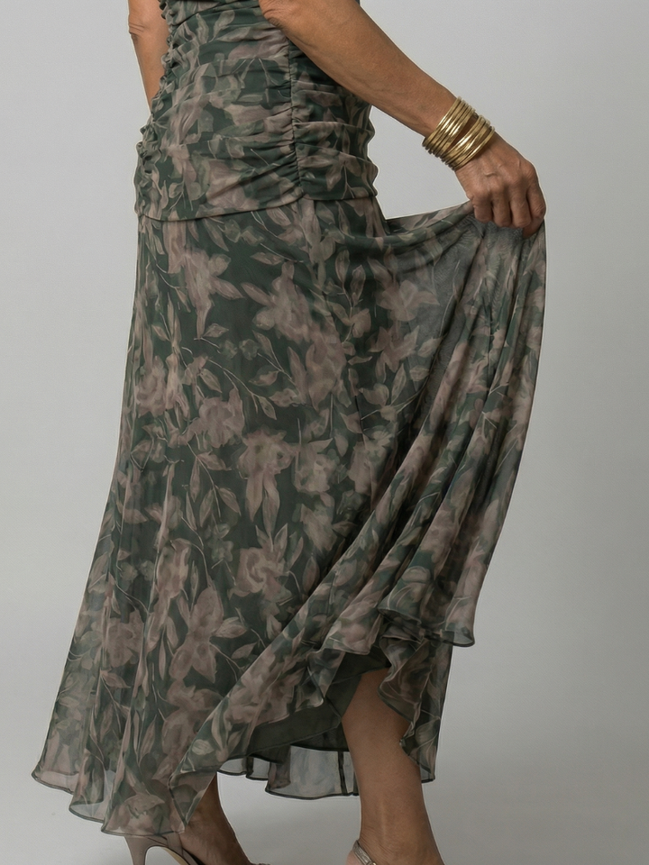 Robe Midi Décontractée à Épaules Dénudées Calen