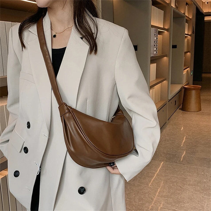 Léa | Sac Bandoulière Demi-Lune Minimaliste