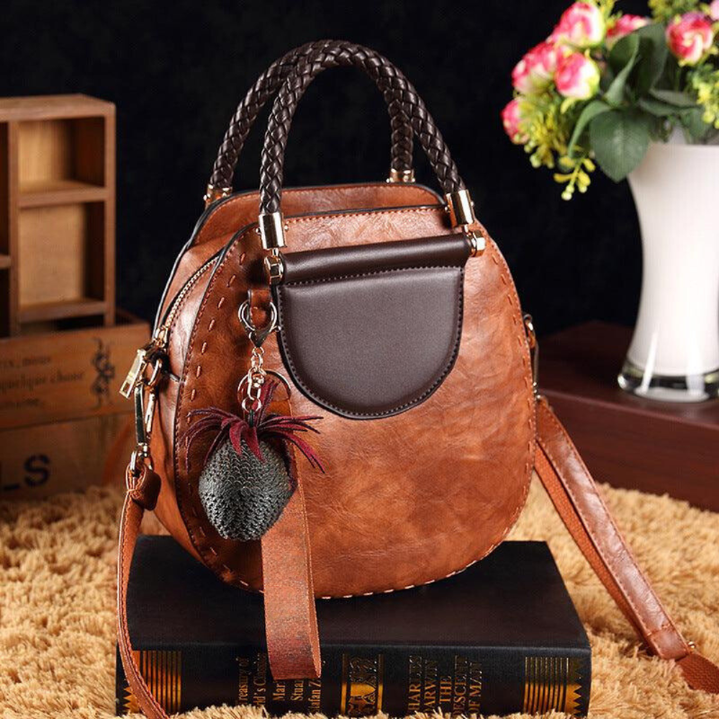 Clara | Sac Rond Vintage Détails Tressés Élégance