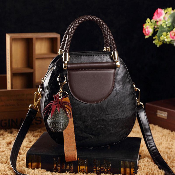 Clara | Sac Rond Vintage Détails Tressés Élégance
