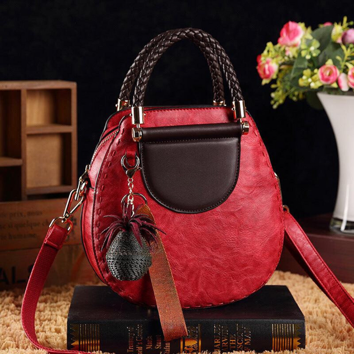 Clara | Sac Rond Vintage Détails Tressés Élégance