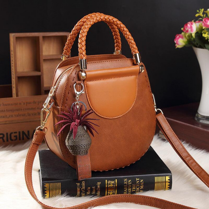 Clara | Sac Rond Vintage Détails Tressés Élégance