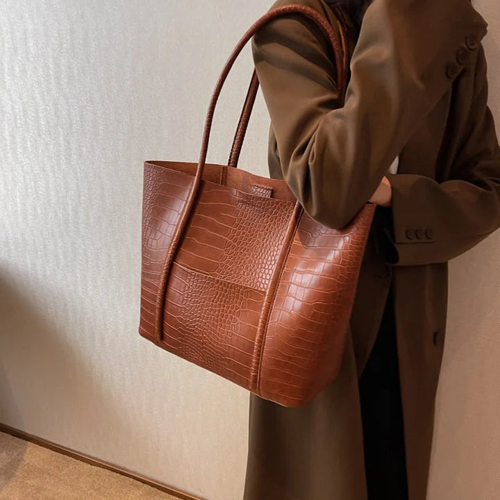 Victoire | Sac Cabas Effet Croco Élégance Structurée