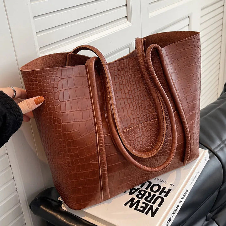 Victoire | Sac Cabas Effet Croco Élégance Structurée