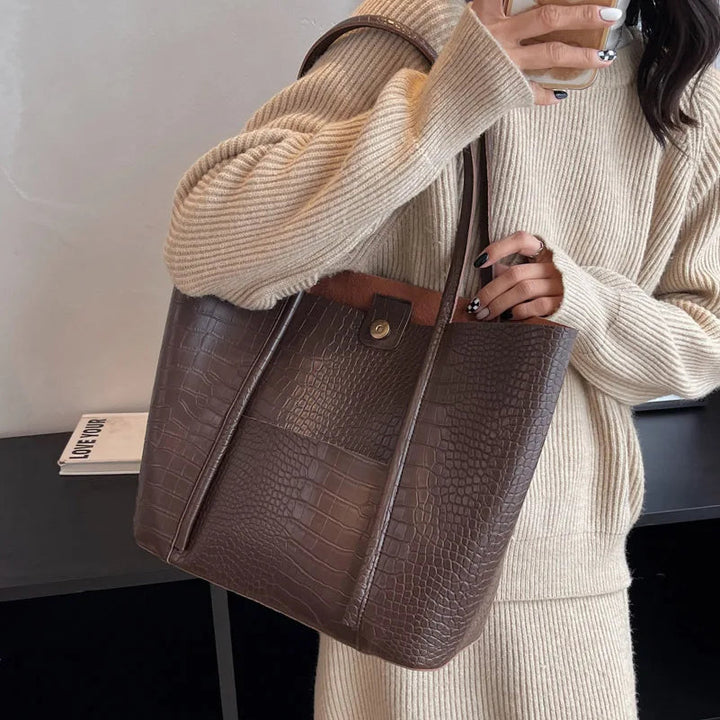 Victoire | Sac Cabas Effet Croco Élégance Structurée