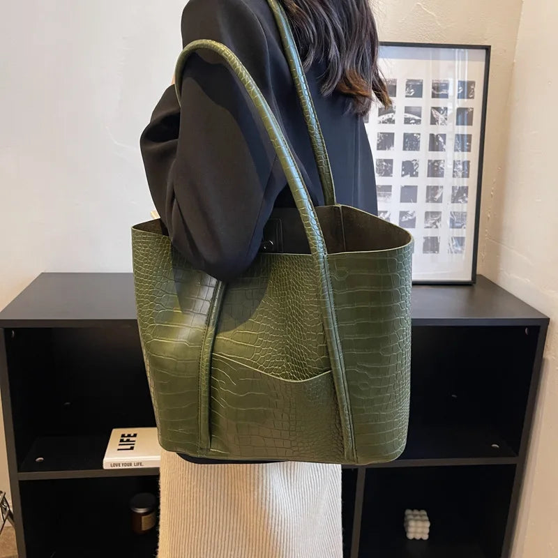 Victoire | Sac Cabas Effet Croco Élégance Structurée