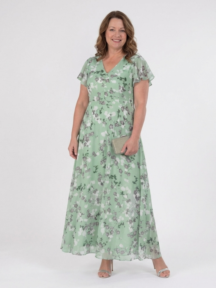 Robe Maxi en Chiffon Floral Ismeria