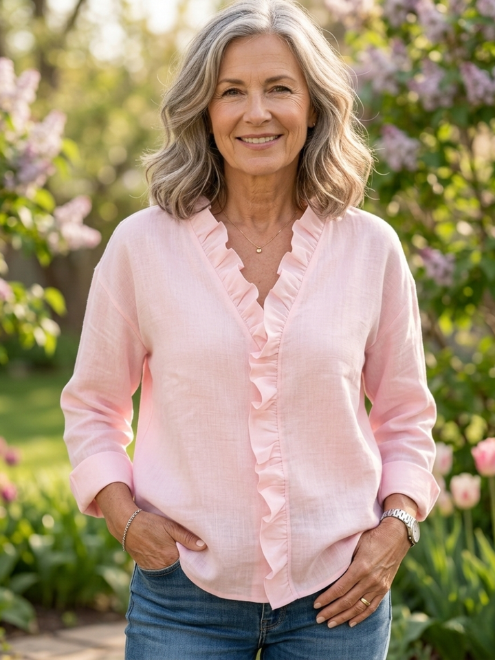 Karen | Blouse Quotidienne Douce à Volants