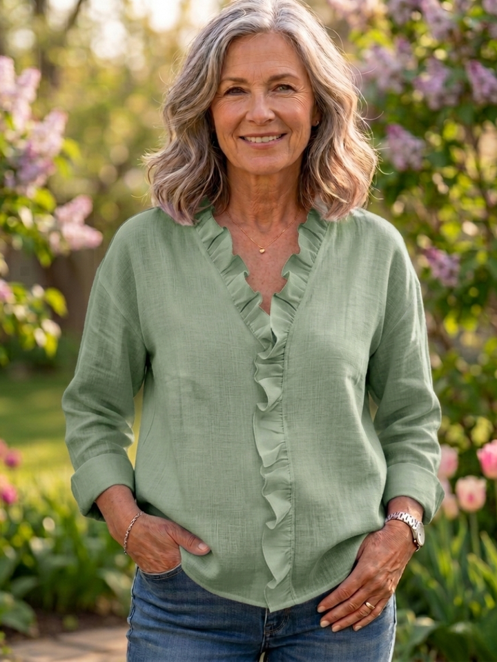 Karen | Blouse Quotidienne Douce à Volants